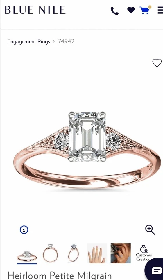 JUEGO DE ANILLOS DE BODA/COMPROMISO, anillo de diamantes de 0,75 quilates, oro rosa de 14 quilates. Foto 1 de 1