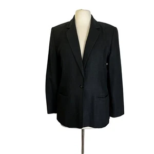 Vintage KGR Nordstrom 100 % Leinen schwarz klassischer Blazer Jacke Größe 12 Petite - Bild 1 von 5