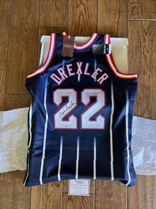 Clyde Drexler Houston Rockets Signed 1995-96 Mitchell & Ness Jersey Fanatics Coa - Picture 1 of 10