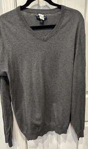 Club Room Baumwolle Kaschmir Pullover Herren XXL grau V-Ausschnitt Langarm Pulli Prep - Bild 1 von 6