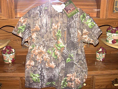 Camouflage Collared 3 Buttondown T Shirt Trebark Superflauge NEW- S M L XL XXL - Image 1 of 4