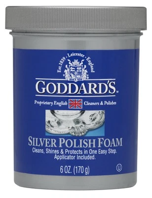 (6 oz.) - Goddards Silver Polisher - 170g180ml Cleansing Foam with Sponge Applic