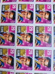 ELVIS PRESLEY- Lot 63 stamps-29 Cents from 1992- 1 Full Sheet (40) and 23 others - Picture 1 of 4