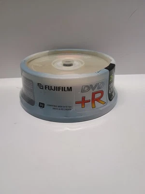 Fujifilm 25 Pack DVD+R 4.7 GB 120 Min Blank Recordable Disk Video Data SEALED - Image 1 of 4