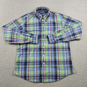 Camisa Ralph Lauren Para Hombre Grande Azul Verde A Cuadros Abotonada Manga Larga Rosa Poni - Imagen 1 de 11