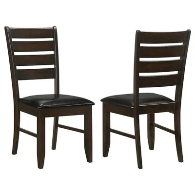Dalila Ladder Back Side Chairs Cappuccino and Black Set of 2 - Image 1 of 3