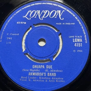 AKWABOA'S BAND African Highlife 45 London #4151 Onuapa Due b/w Akua Afiriyie - Picture 1 of 2