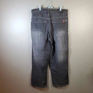 South Pole Jeans Baggy Black Red Tab 38 Faded Y2K Vtg Grunge Skate - Picture 1 of 9
