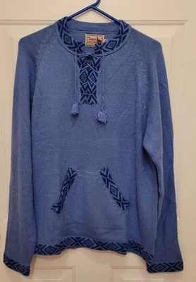 Conexión Alpaca, Suéter Mujer XL Azul, Lana Alpaca Hecho a Mano en Perú Foto 1 de 4