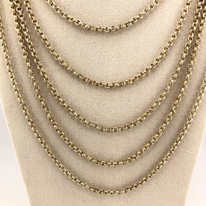 VINTAGE Necklace Gold Tone Multi-Strand Chain Layer Necklace Statement Festival - Picture 1 of 13