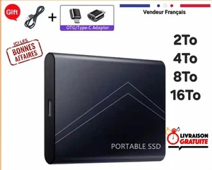 Disque Dur Externe Portable SSD 2 à 16 To USB Type C Stockage grande capacité - Photo 1/12