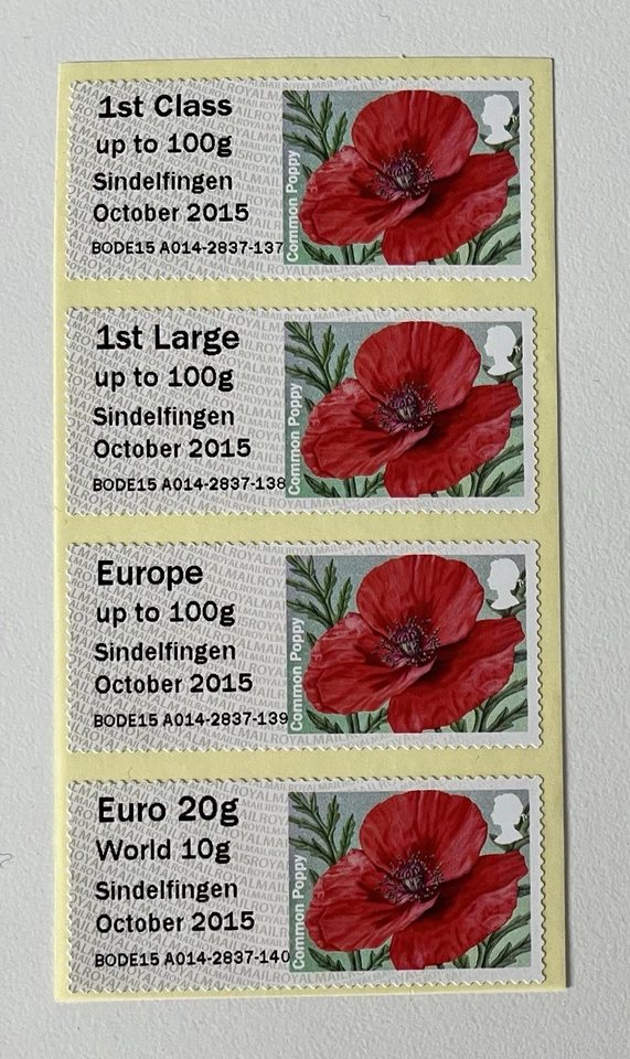 GB 2015 POST & GO Symbolic Flowers German Stamp Exhibition Sindelfingen & Logo - Image 1 of 1