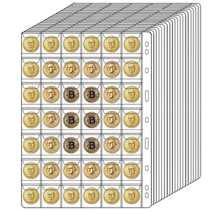 840 Pockets Coin Pages, 20 Sheets Pocket Inserts Collecting Sleeves for Coin,... - Picture 1 of 7