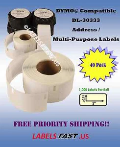 30333 Label Multipurpose 1000 Per Roll Pricing Applications White 40 Rolls - Picture 1 of 1