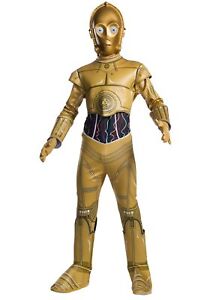 C-3PO Deluxe Child Costume Star Wars Droid Gold Metallic Rubies
