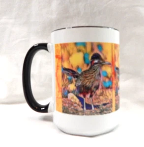 Roadrunner Pop 4 Coffee Mug Bright Colors Cup 15 oz. Arizona New Mexico - Picture 1 of 3
