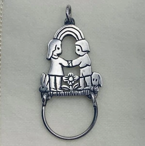 James Avery Love Is Charm Holder Pendant Retired Friendship Sterling Silver 925 - Picture 1 of 2