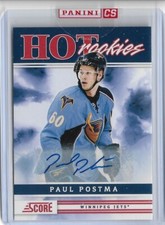 2011-12 Score Paul Postma Hot Rookies RC Auto Winnipeg Jets Atlanta Thrashers