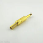 1x Gold Metal TS Adapter Connector 6.35mm 1/4" MONO Male Plug Audio Cable Solder
