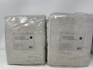 West Elm 2 European Flax Linen Doublewide Blackout Drapes 96x108 Natural Flax - Picture 1 of 4