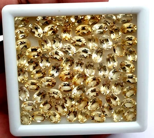 Natural Citrine Oval Cut Loose Gemstone Lot 126 Pcs 5x7 MM 90 CT - Picture 1 of 4