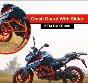 "CRASH GUARD WITH SLIDER, ORANGE" FIT FOR KTM DUKE 200/250/390/390 GEN3 - Picture 1 of 5