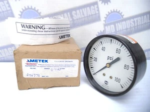 AMETEK - 046770 - P500 GAUGE- 0-100 PSI - SIZE 2.5" - 1/4" NPT BM Conn - NEW - Picture 1 of 17