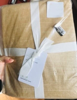 Pottery Barn Emery Linen Drapes Set 2 Golden Wheat 50x 84 Cotton Pair New🦩 - Image 1 of 2