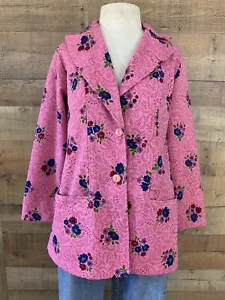 Vintage 1970’s MOD Floral Blazer Jacket Sportswear Grandma Medium - Picture 1 of 7