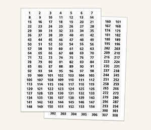 #1- #308 PEGATINAS BLANCAS NUMERADAS SECUENCIALES~ 3/8"" x1"" ETIQUETAS MATE Consecutivas - Imagen 1 de 1