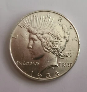 1934-P PEACE DOLLAR Bright & Lustrous Very CHOICE - Picture 1 of 4