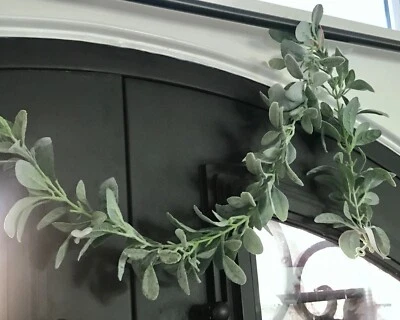 Lambs Ear Garland 6 ft Farmhouse Wedding Spring Year Round Bush Fake Greenery - Image 1 of 4