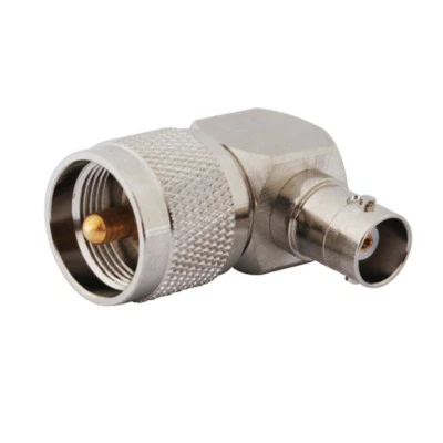 PL259 Male to BNC Female 90 degree Connector for VHF UHF HAM CB Radio Antenna - Image 1 of 3