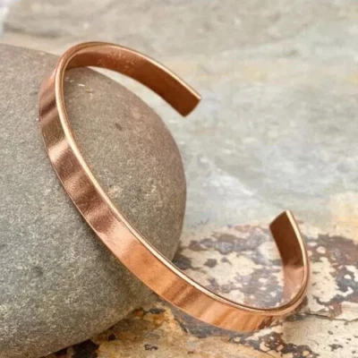 1 Pc Pure Copper Bangle, Unisex Cuff Bracelet, Plain, Healing Bangles Adjustable - Image 1 of 4