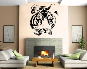 Wandtattoo WANDBILD Vinyl Kunst Sticker TIGERKOPF TIER DEKOR (M275) - Bild 1 von 3