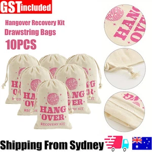 10PCS Drawstring Bags "Hangover Recovery Kit" - Great for Hen's Bridal Party AUS - Picture 1 of 10