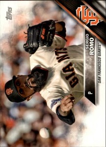 2016 Topps Mini San Francisco Giants Baseball Card #596 Sergio Romo