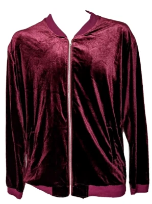 L.A. Chaqueta ligera Hearts para mujer talla M borgoña granate terciopelo pista Foto 1 de 4