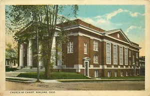 Postcard Ohio Ashland Church of Christ White Border - Picture 1 of 2
