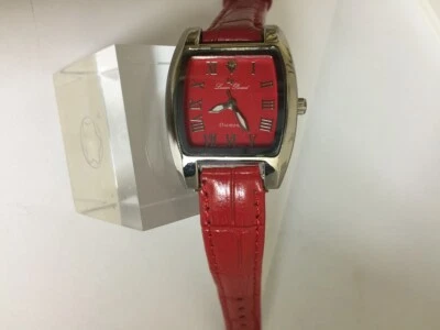 Relógio feminino Lucien Piccard pulseira de couro vermelho diamante e mostrador 28178RD - Imagem 1 de 4