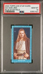 Qui-Gon Jinn - 2022 Topps 206 Star Wars Blue Star Field  PSA 10 - Picture 1 of 2