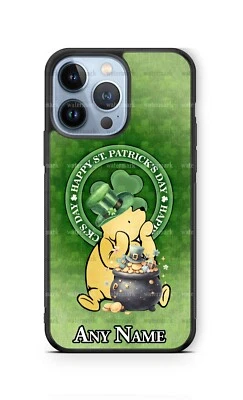 Classic Winnie the Pooh St Patrick's Day Phone Case For iPhone 16 Samsung Google - Image 1 of 4