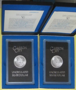 (Lot of 2) 1883/1884 GSA Carson City Morgan Silver Dollars in Original OGP w/COA - Picture 1 of 9