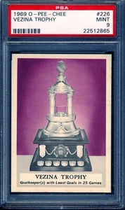 1969 O-Pee-Chee #226 Vezina Trophy PSA 9 COME NUOVO - Foto 1 di 2
