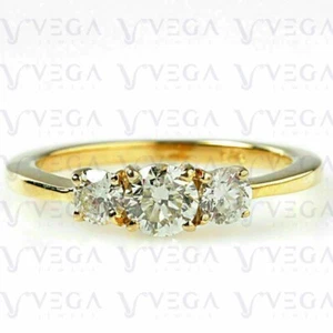 2.40ct Round Cut Real Old Mine Moissanite Certified Ring 14K Yellow Gold Plated  - Picture 1 of 19
