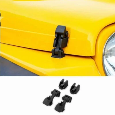 Pair Black Car Engine Lock Hood Latch Catch Cover For Jeep Wrangler TJ 1997-2006 - Image 1 of 4
