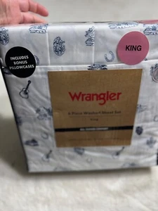 Wrangler king size western sheet 6 piece sheet set lot New - Picture 1 of 5