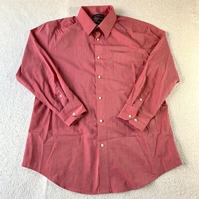 Vestido Covington ajustado para hombre 16.5 32 33 camisa con botones rojo liso manga larga Foto 1 de 4