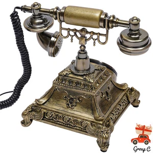 Antique Telephone Desk Phone European Style Old Fashioned Rotary Dial Phone UK! - Photo 1/20
