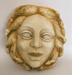 Medusa relief wall hanging sculpture handmade Greece plaster artifact 6in X 5in - Picture 1 of 3